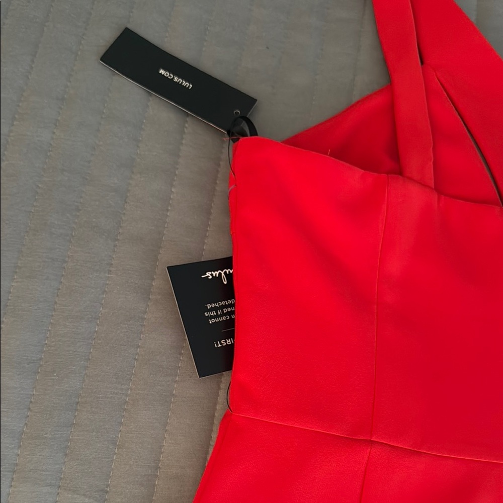 LuLus Red V-Neck Bodycon Dress - Picture 5 of 8